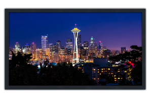 Professionally Framed Seattle Washington Skyline High-Resolution Panoramic Photo 12x22 Wall Art