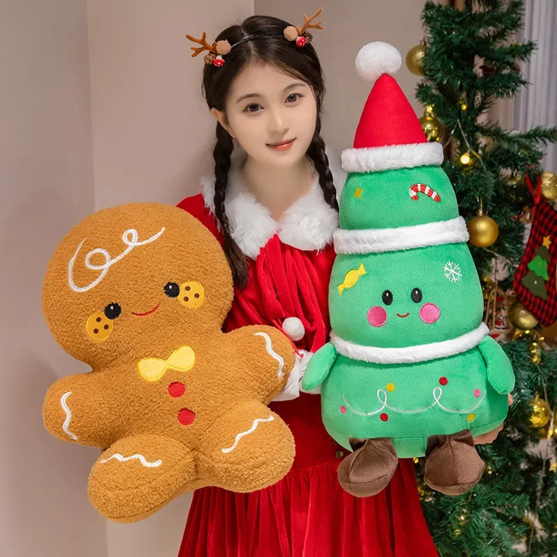 Cute Christmas Plush Toys – Santa, Elk, Snowman & Gingerbread Doll
