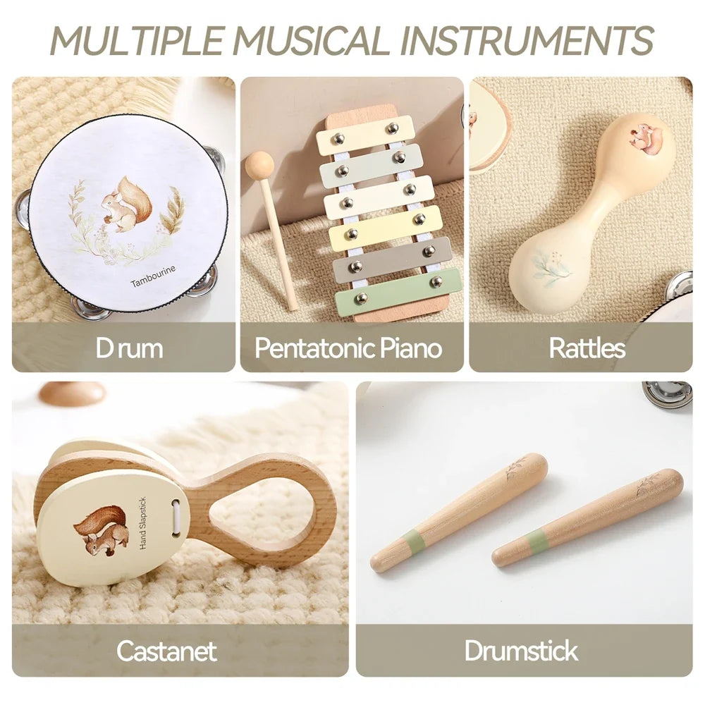 Montessori Musical Instruments Baby Toys | Drum & Xylophone for 0–12 Months