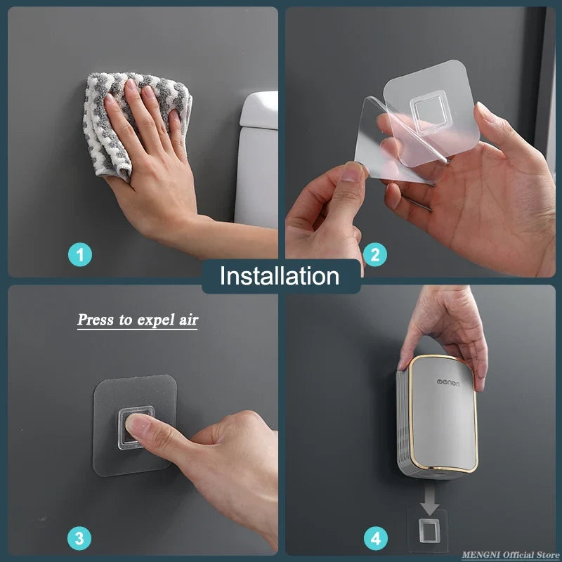 Wall Mount Toilet Brush Set with Quick Drain Holder, Compact Bathroom Brush