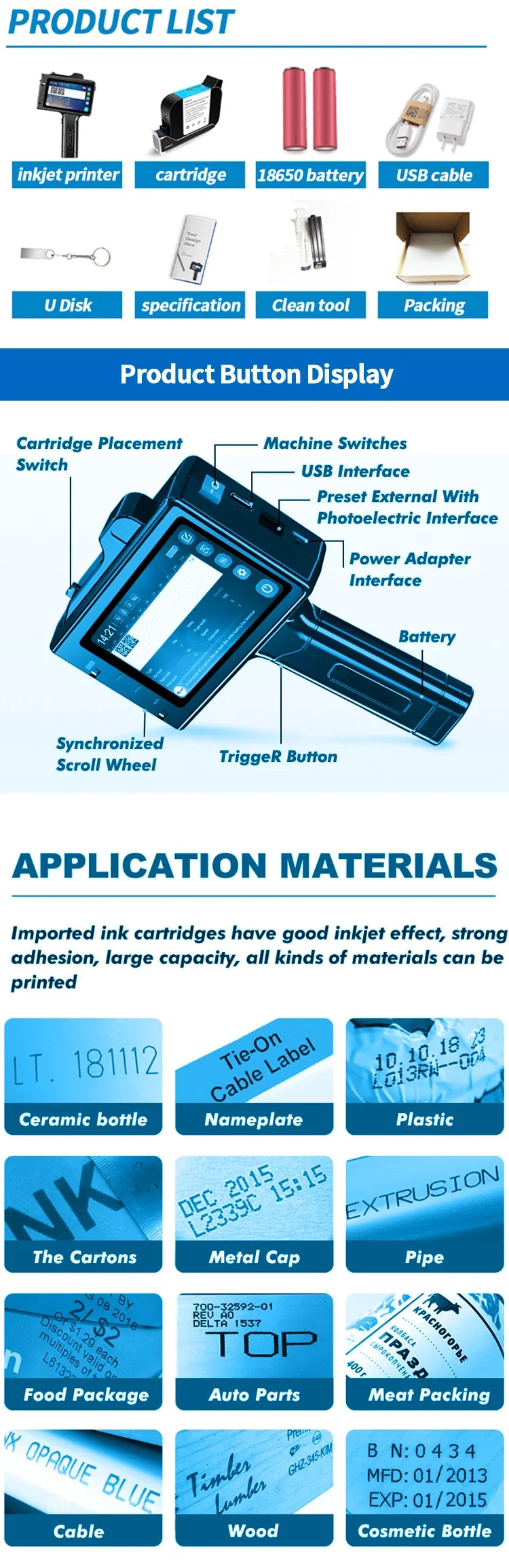 Portable Handheld Inkjet Printer – 25.4mm TIJ Printer for Logos & Barcodes