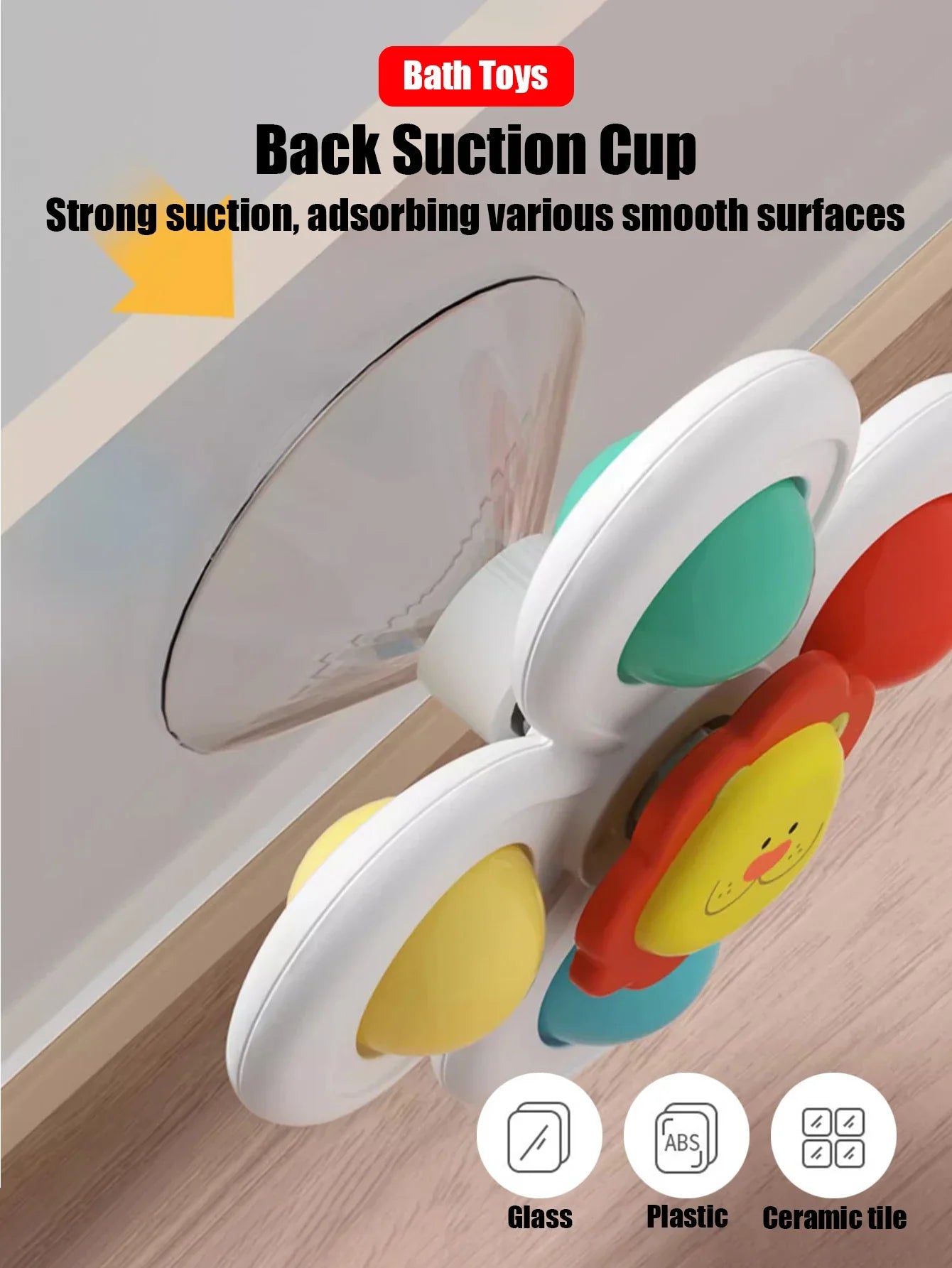 Baby Suction Cup Spinning Toys – 3pc Cartoon Animal Fidget Set