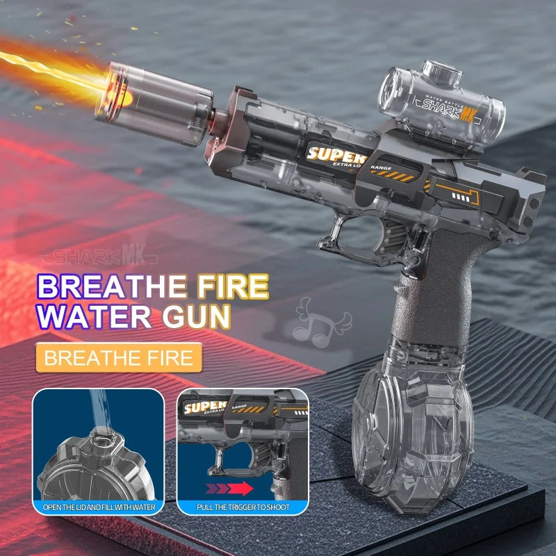 Electric Water Spray Gun with Light – High-Pressure Toy Water Gun