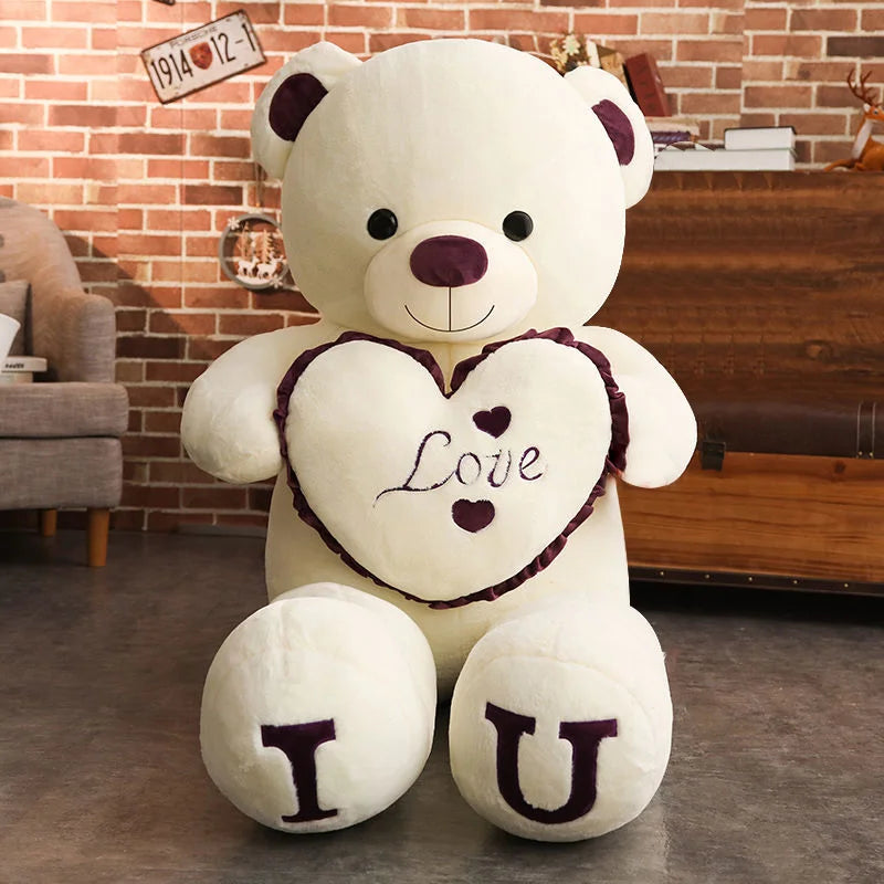 I LOVE YOU Bear Plush Toy – Huge Soft Stuffed Bear Doll for Kids & Gift