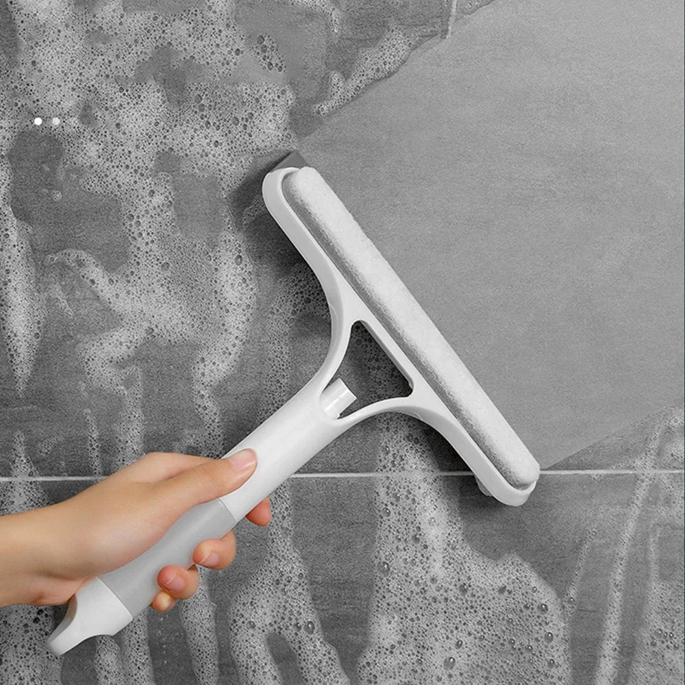 3-in-1 Window Cleaning Squeegee with Spray Bottle & Microfiber Scrubber