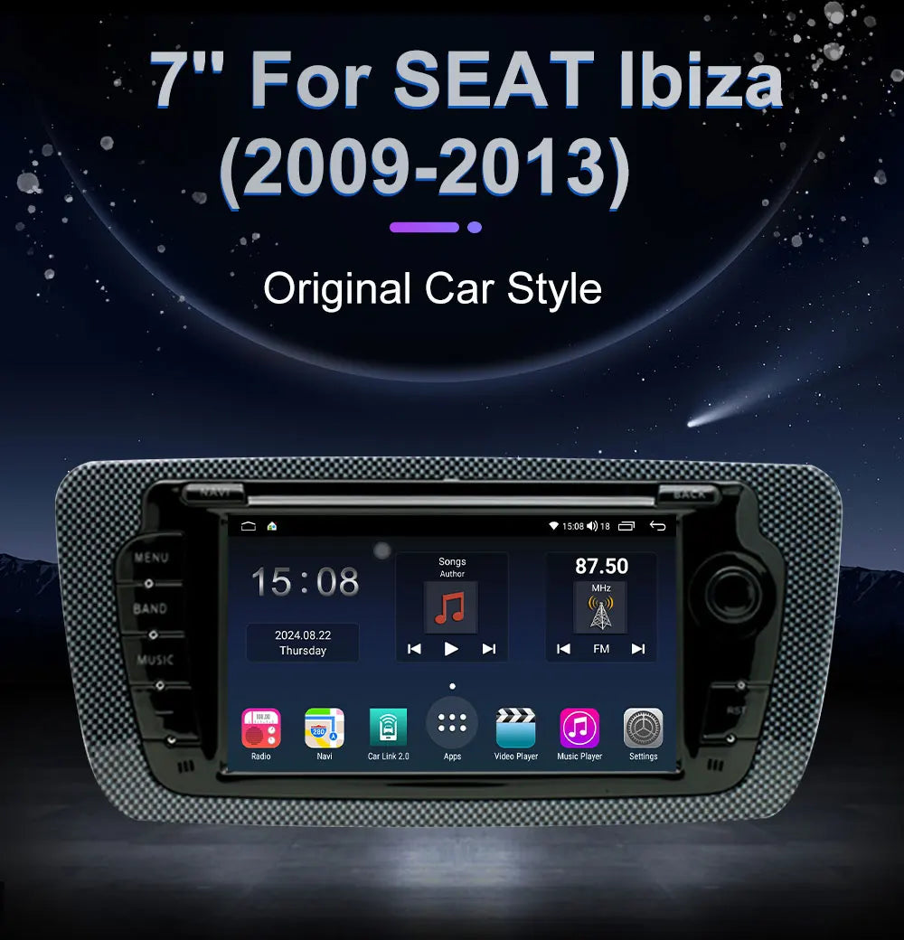 7" Touch Screen Car Stereo Head Unit for Seat Ibiza 2009–2013