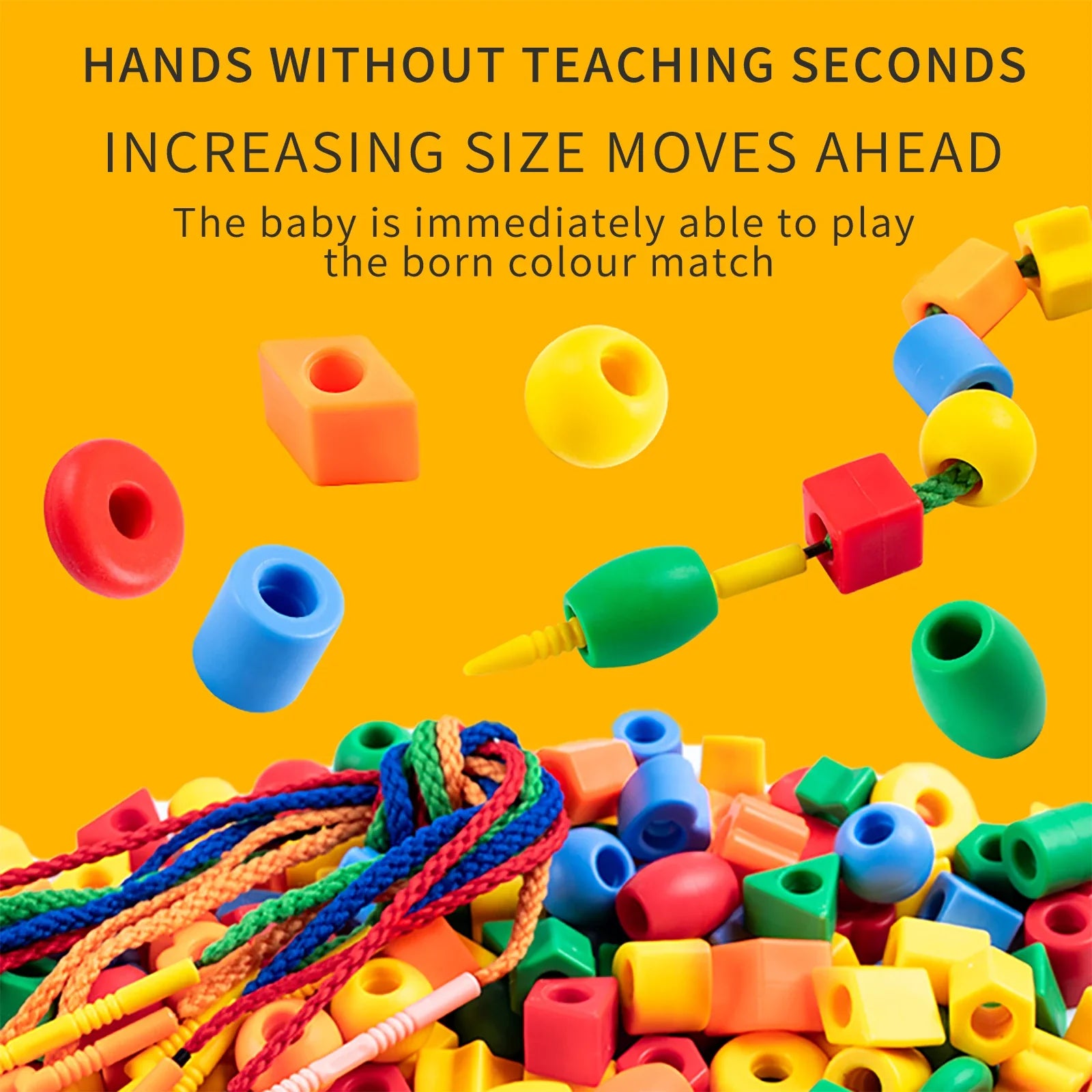 Beaded DIY Puzzle Bracelet – Educational Geometry Shape Toy for Kids