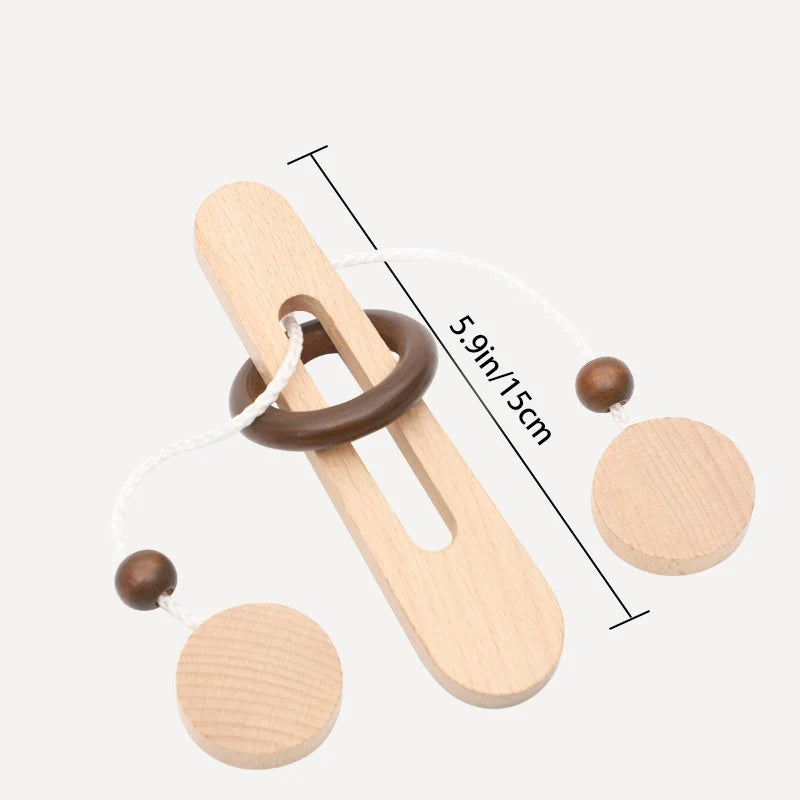 Wooden Ring Unlocking Game | Magic Ring Kongming Lock Puzzle Toy
