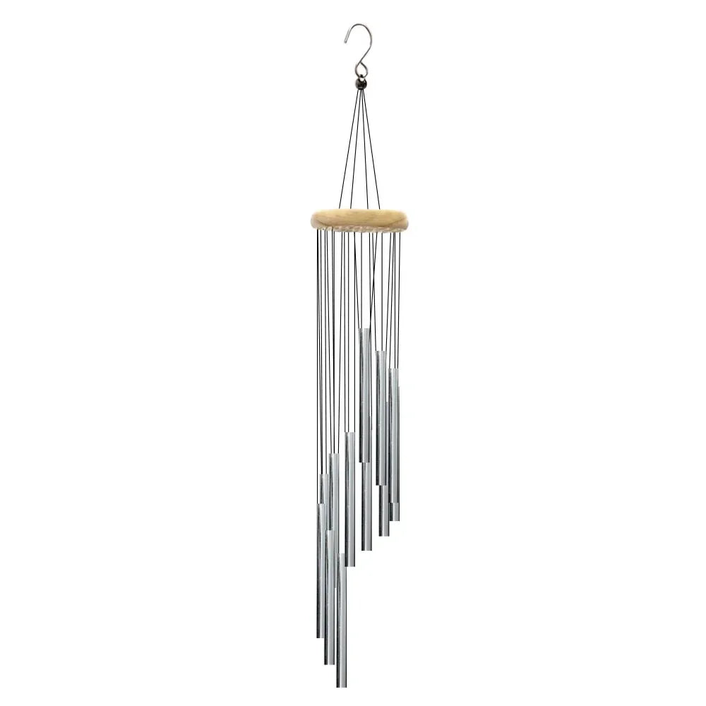 12-Tube Aluminum Wind Chimes – Deep Tone Outdoor Chimes for Garden and Patio