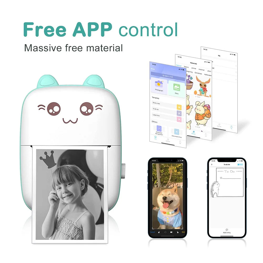 Mini Bluetooth Label Printer – Portable Wireless Thermal Sticker Printer