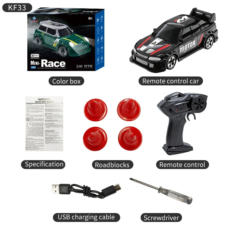 2025 KF20 1:64 Drift RC Car 4-Wheel Remote Control Racing Toy