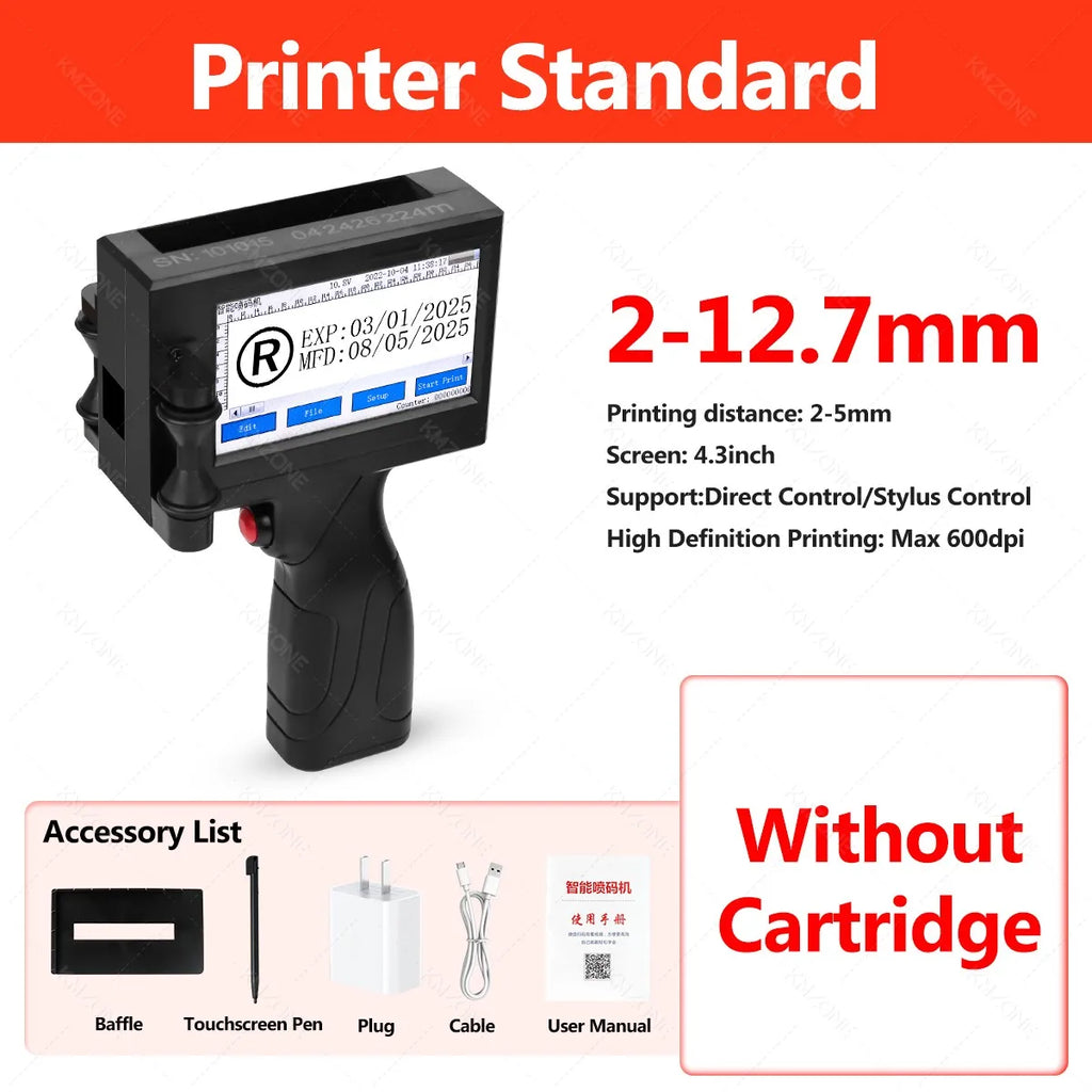 Portable Handheld Inkjet Printer, TIJ Coding Machine with Touch Screen