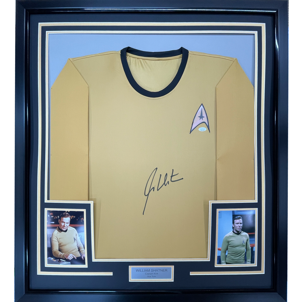 Framed Autographed/Signed William Shatner 35x39 Star Trek Captain Kirk Shirt/Uniform JSA COA