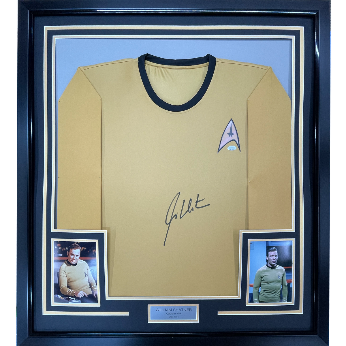 Framed Autographed/Signed William Shatner 35x39 Star Trek Captain Kirk Shirt/Uniform JSA COA