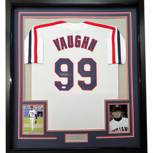 Framed Autographed/Signed Charlie Sheen 35x39 Wild Thing Ricky Vaughn Major League Movie Baseball Jersey JSA COA