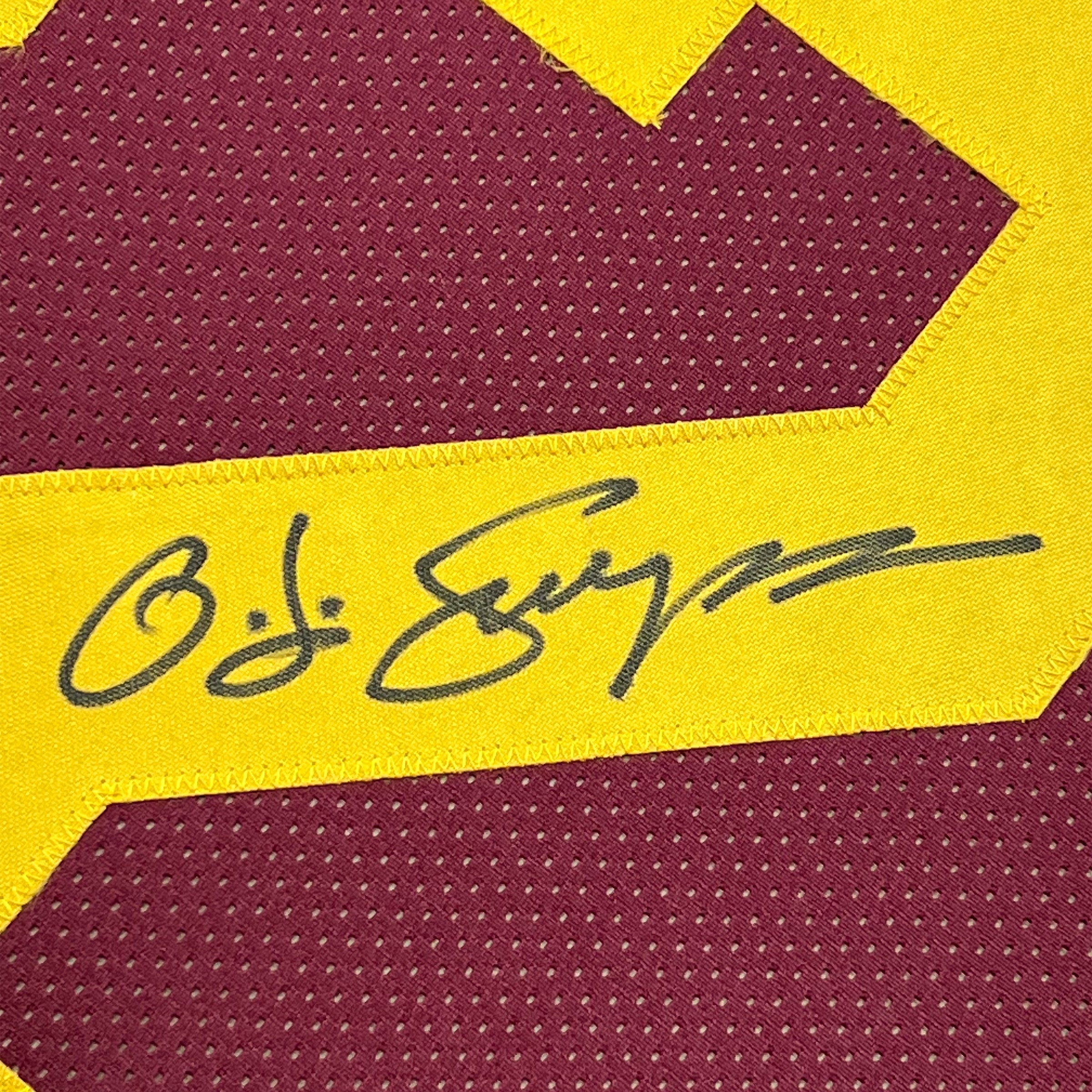 Framed Autographed/Signed OJ O.J. Simpson 35x39 USC Red College Football Jersey JSA COA