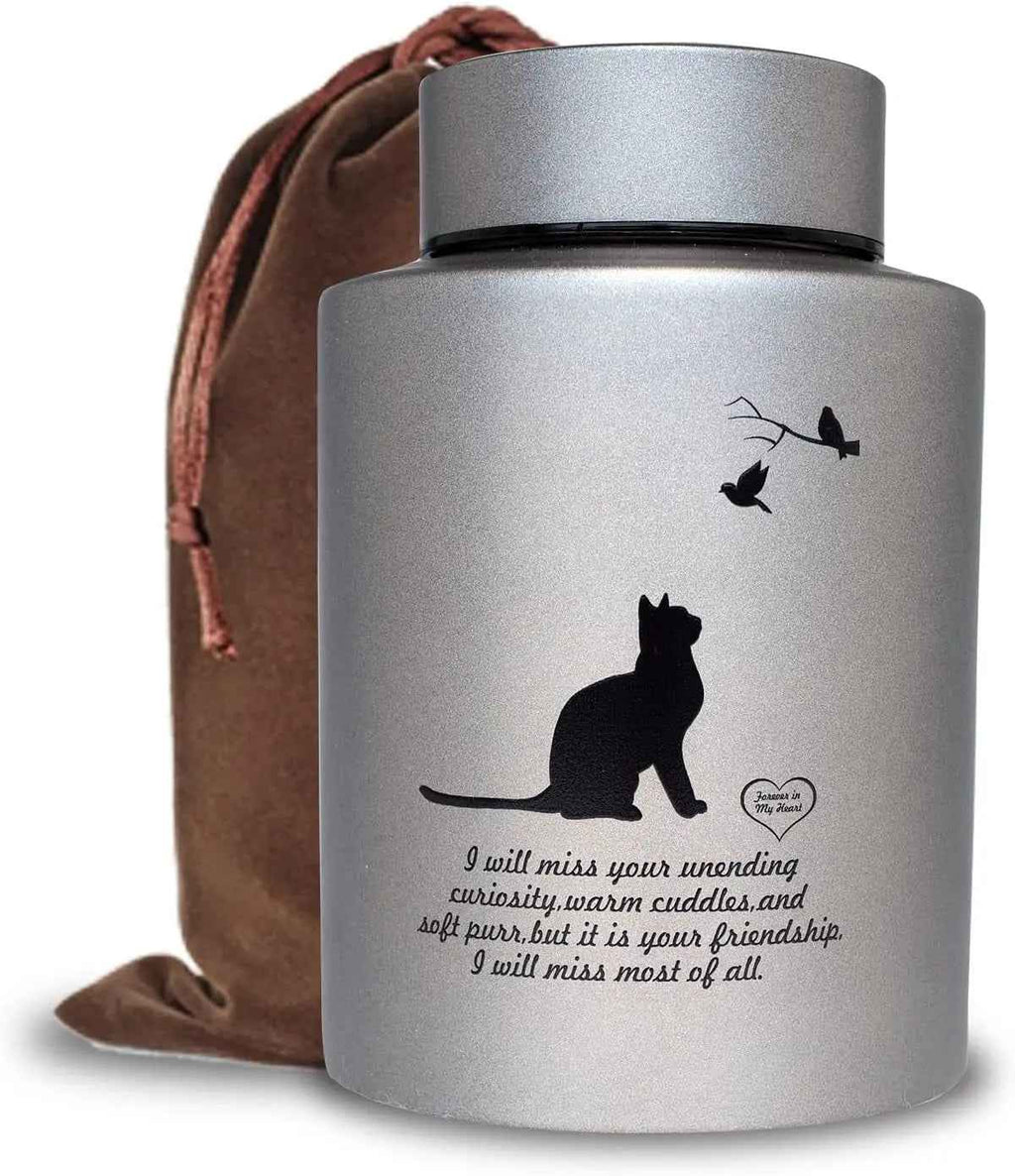 Stainless Steel Pet Memorial Urn for Cats & Small Dogs