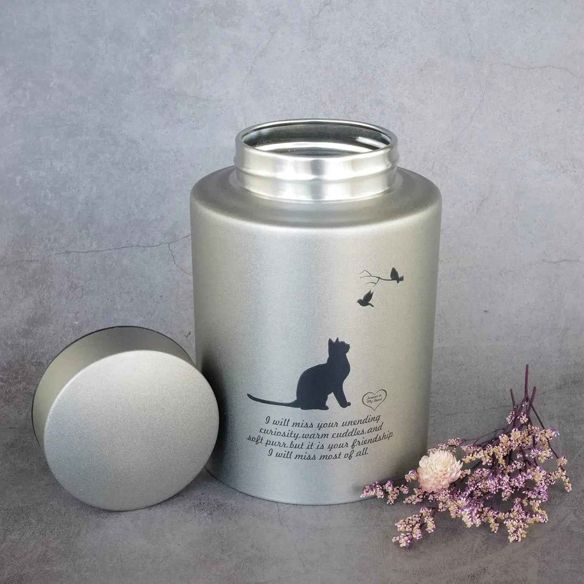 Stainless Steel Pet Memorial Urn for Cats & Small Dogs