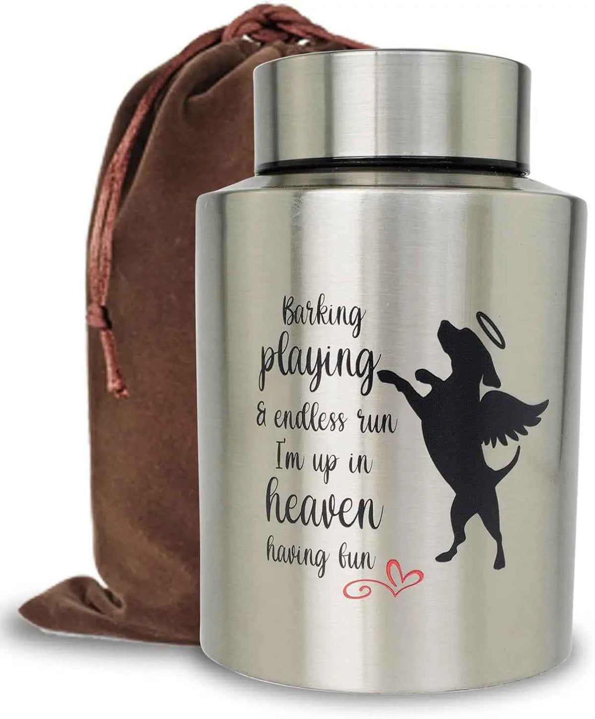 Stainless Steel Pet Memorial Urn for Cats & Small Dogs