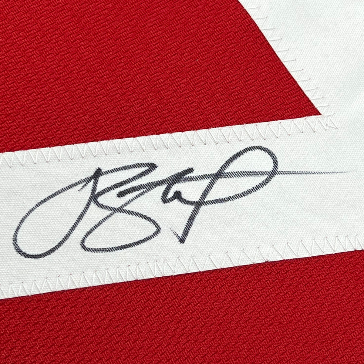 Framed Autographed/Signed Joe Staley 35x39 San Francisco Red Football Jersey Beckett BAS COA