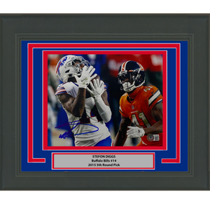 Framed Autographed/Signed Stefon Diggs Buffalo Bills 8x10 Football Photo Beckett BAS COA #2