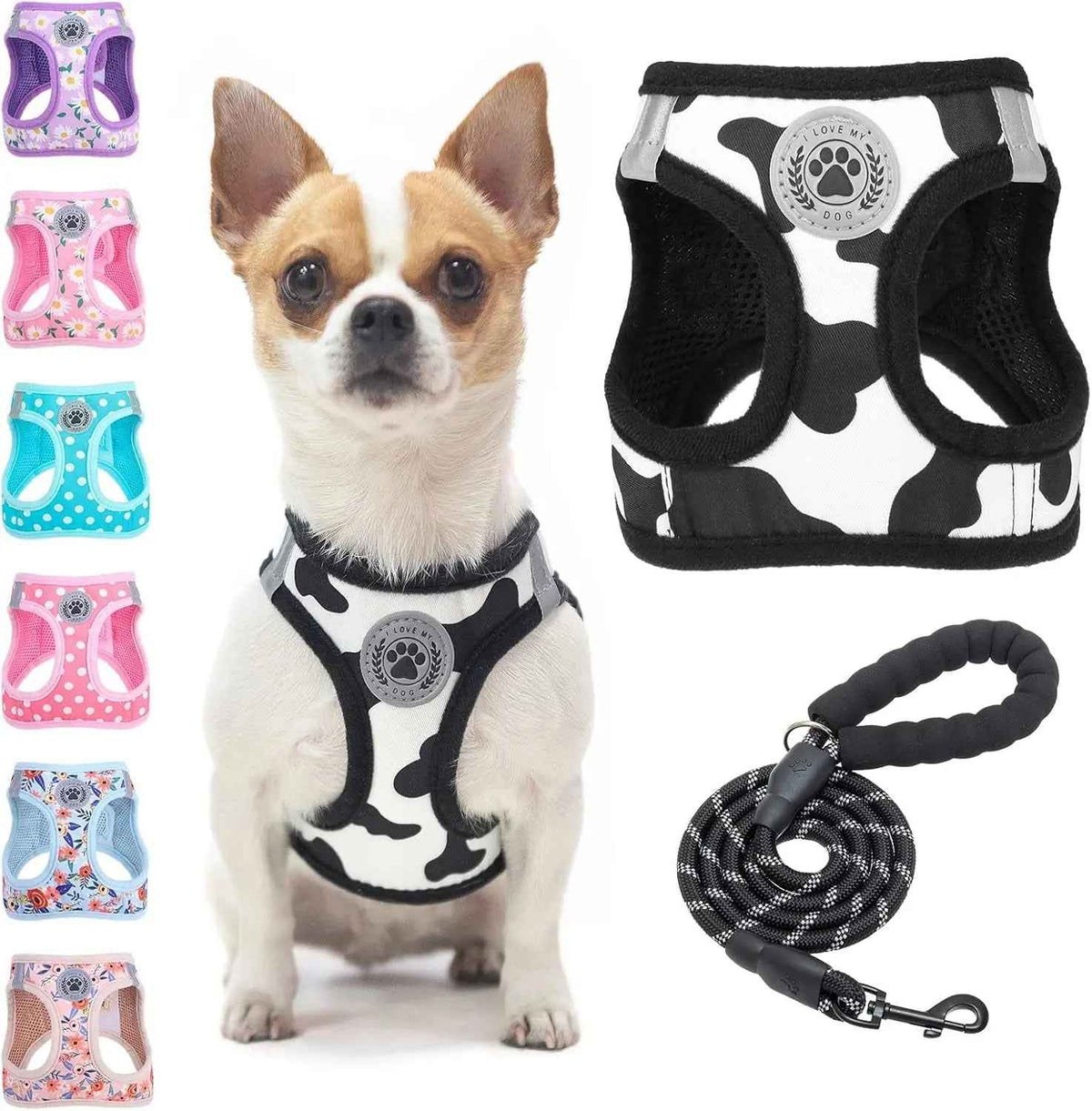 Step-In No-Pull Dog Harness & Leash Set, Reflective