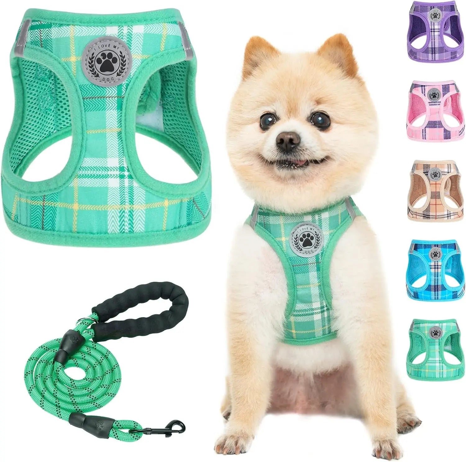 Step-In No-Pull Dog Harness & Leash Set, Reflective