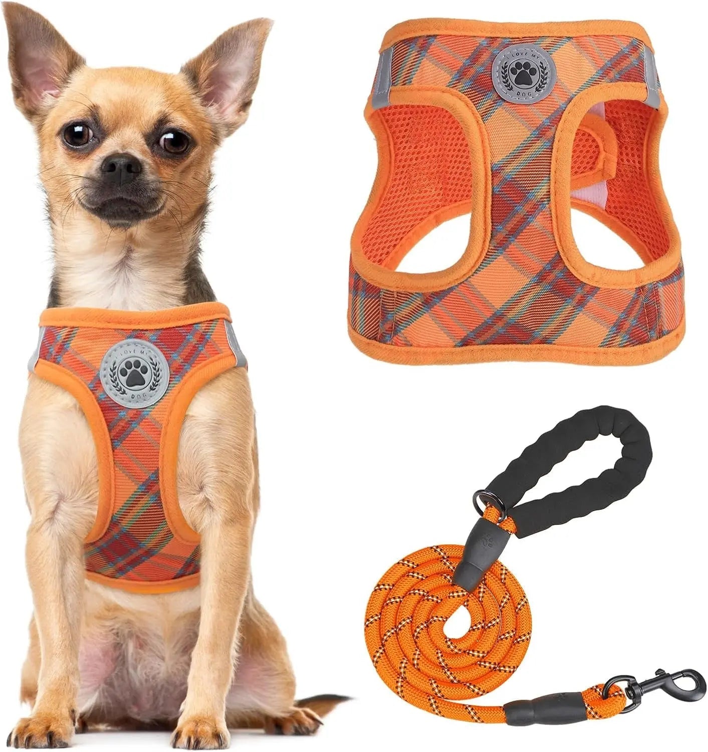 Step-In No-Pull Dog Harness & Leash Set, Reflective