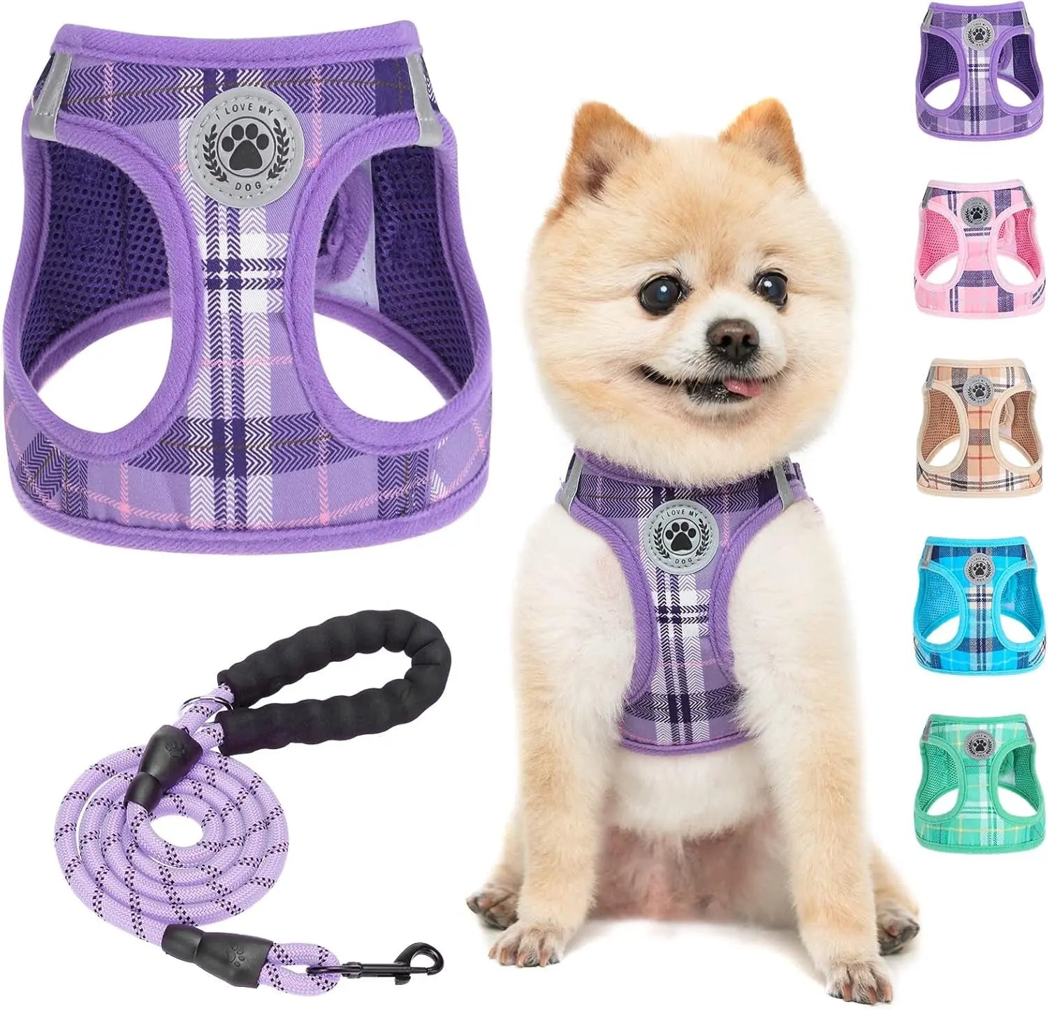 Step-In No-Pull Dog Harness & Leash Set, Reflective