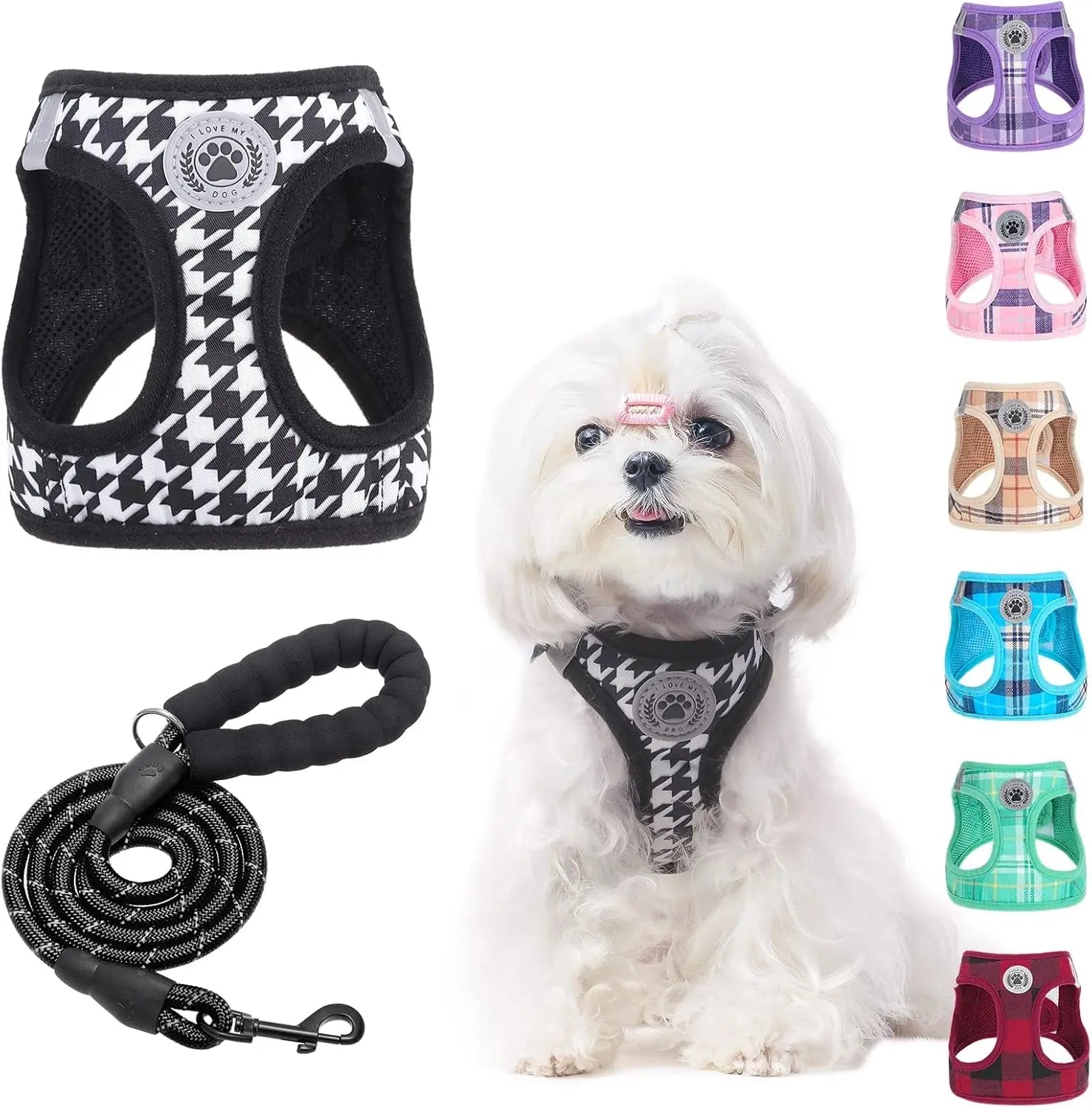 Step-In No-Pull Dog Harness & Leash Set, Reflective