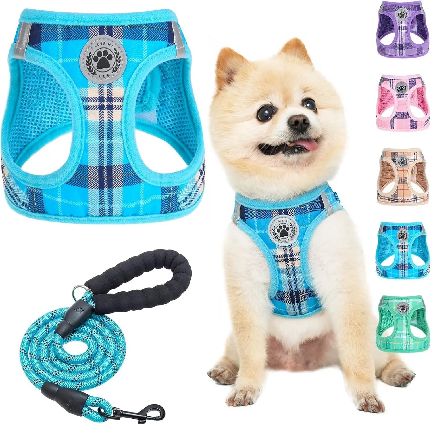 Step-In No-Pull Dog Harness & Leash Set, Reflective