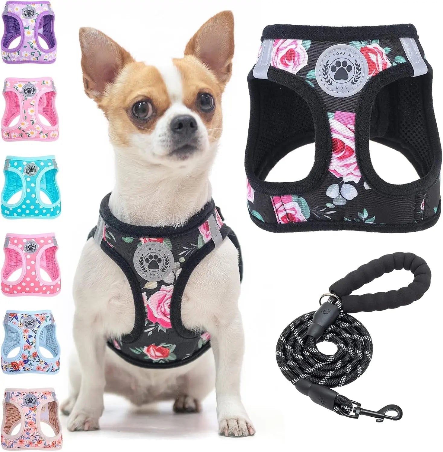 Step-In No-Pull Dog Harness & Leash Set, Reflective