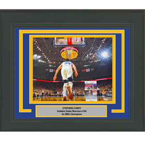 Framed Autographed/Signed Stephen Steph Curry Golden State Warriors 16x20 Basketball Photo JSA COA