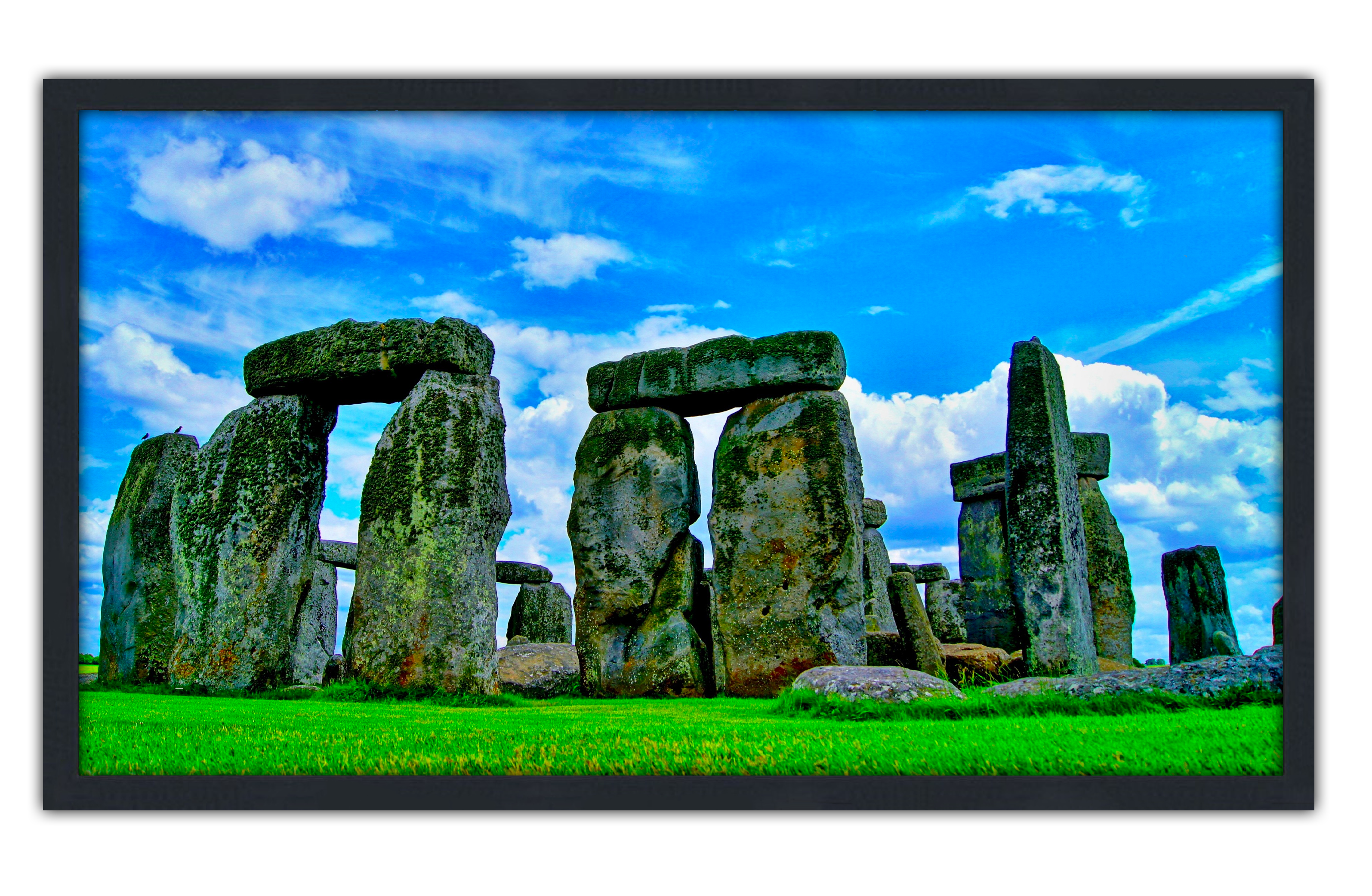 Professionally Framed Stonehenge England Skyline High-Resolution Panoramic Photo 12x22 Wall Art