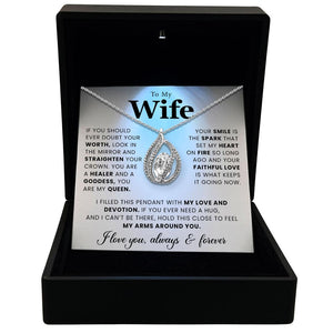To My Beautiful Wife - I Love You, Always &  Forever - Orbital Birdcage Necklace