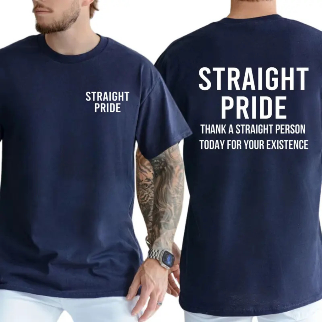 "Straight Pride" Sarcastic Tee – "Thank A Straight Person" Graphic Shirt