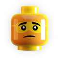 Sunburnt w/ Sunglasses Farmers Tan Minifig Head made using LEGO part