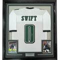 Framed Autographed/Signed D'Andre Swift 35x39 Philadelphia White Football Jersey JSA COA