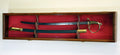 Sword Display Case Cabinet Stand Holder Wall Rack Box - Cherry solid hardwood