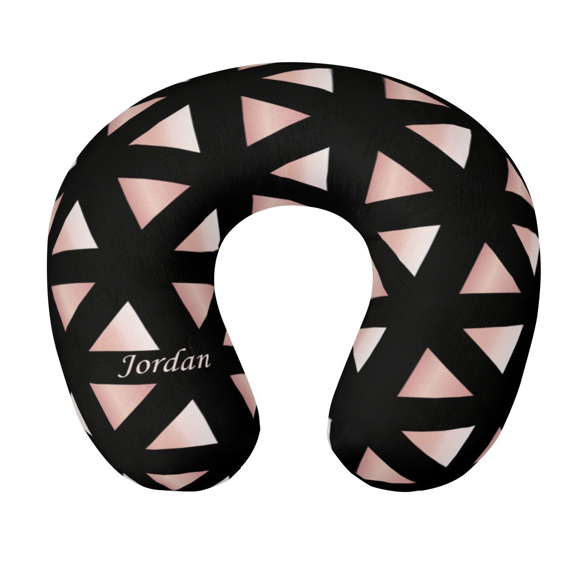 Personalized Geometric Triangle Travel Neck Pillow | Custom Name Gift