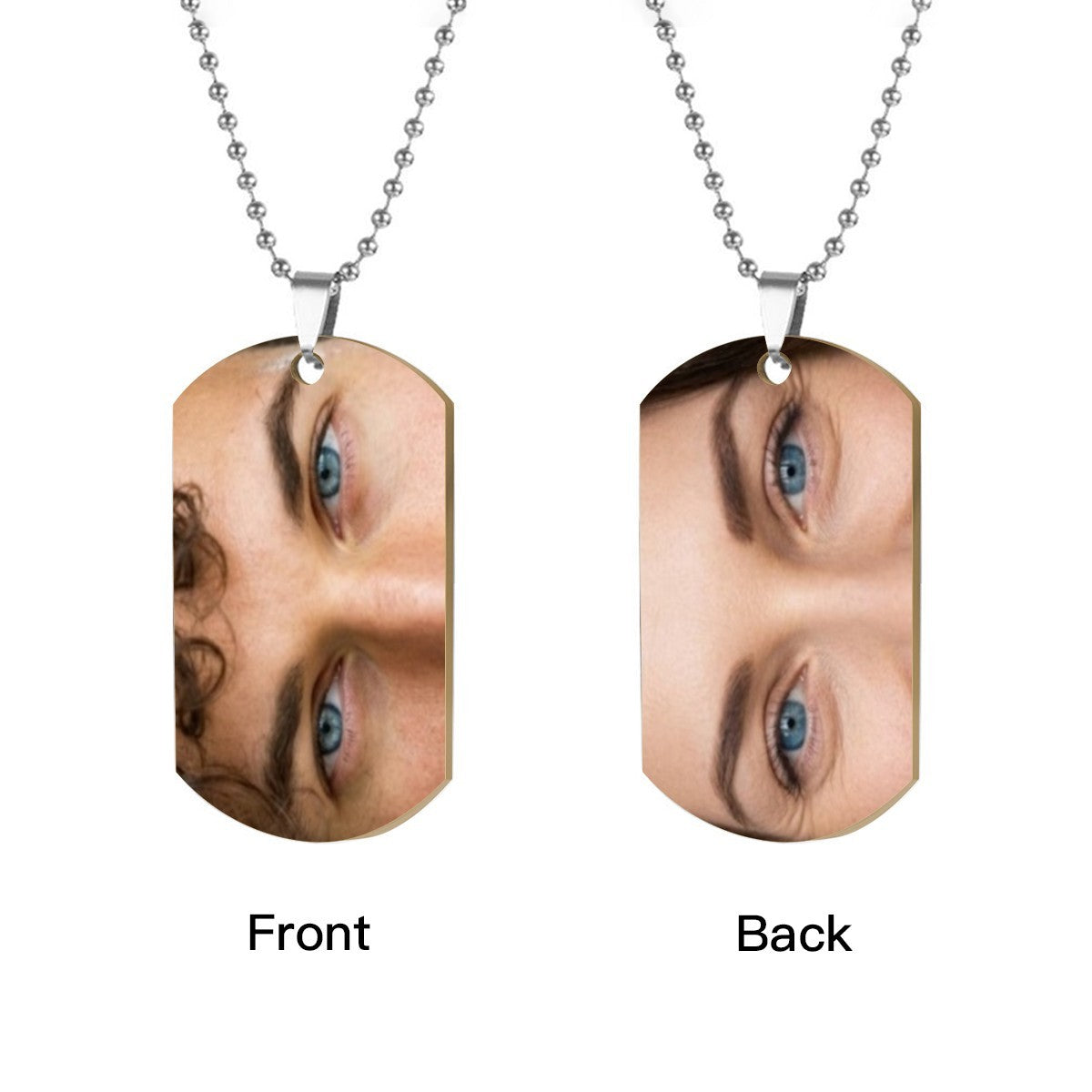 Custom Double-Sided Eye Photo Pendant Necklace – His Eyes, Her Eyes & More