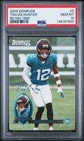 Graded 2025 Panini Donruss Travis Hunter #5 Retro 1995 Rookie RC Football Card PSA 10 Gem Mint