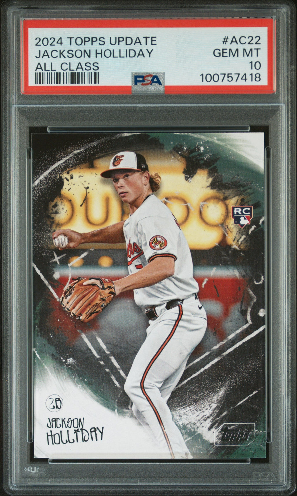 Graded 2024 Topps Update Jackson Holliday #AC22 All Class Rookie RC Baseball Card PSA 10 Gem Mint