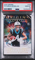 Graded 2025 Panini Origins Tetairoa McMillan #116 Rookie RC Football Card PSA 10 Gem Mint