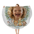 Personalized Baby Safari Round Blanket – Upload Your Child's Photo