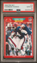 Graded 1989 Pro Set Thurman Thomas #32 Rookie RC Football Card PSA 10 Gem Mint