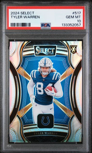 Graded 2024 Panini Select Tyler Warren #517 XRC Rookie RC Football Card PSA 10 Gem Mint