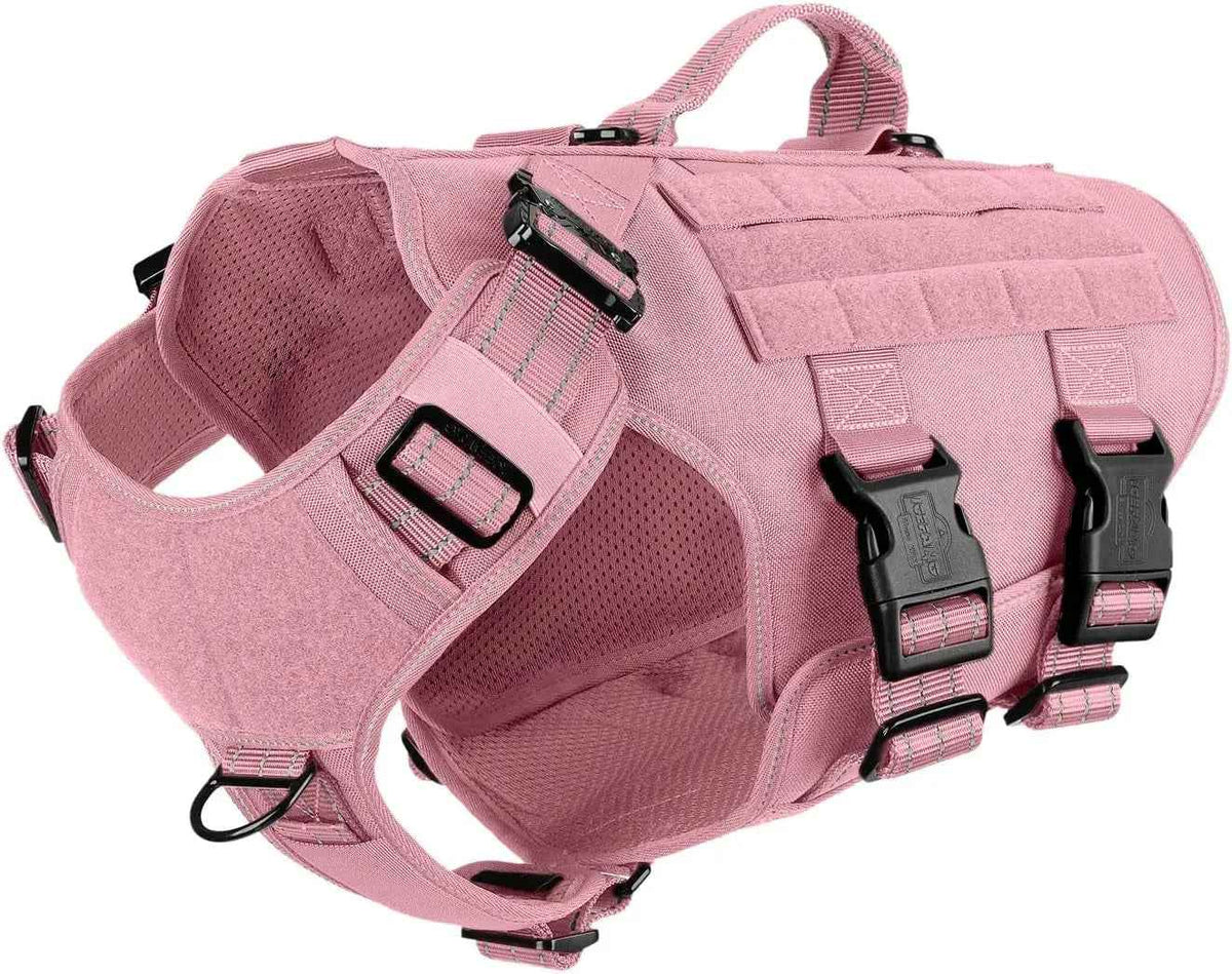 Tactical Dog Harness 6 Buckle No Pull MOLLE Vest Adjustable 3/4 Coverage