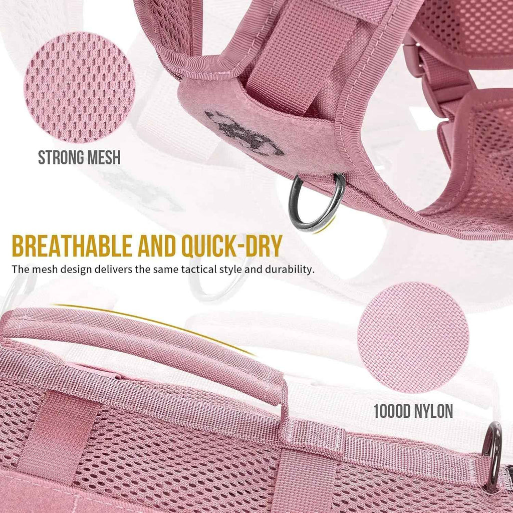 Tactical No-Pull Dog Harness with MOLLE Vest & Dual Handles