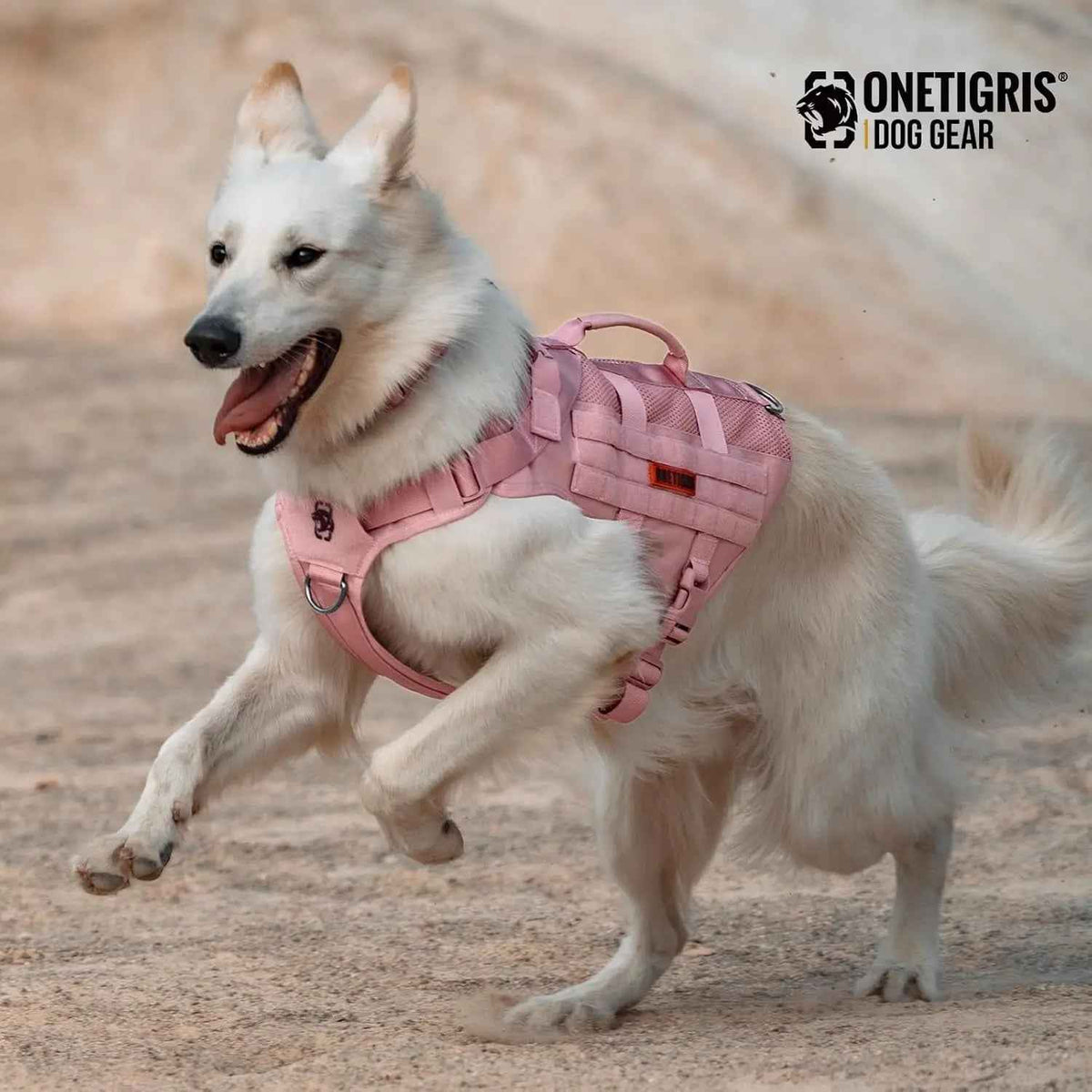 Tactical No-Pull Dog Harness with MOLLE Vest & Dual Handles